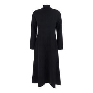 Antonelli Women Black Long Dress With High-Neck In Cotton Woman